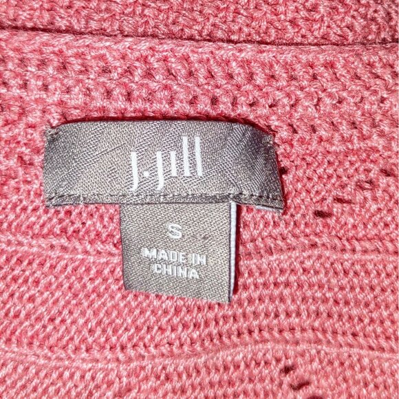 J.Jill Cardigan Sweater Peach Womens Size Small Short Sleeves Linen Blend - Picture 5 of 7